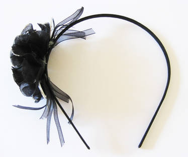 Black Twin-Rose Headband