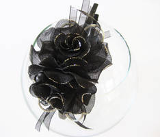 Black Twin-Rose Headband front view