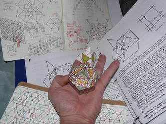 Tesseract Mapping 4D shadow On A 3D Cube's 2D Face