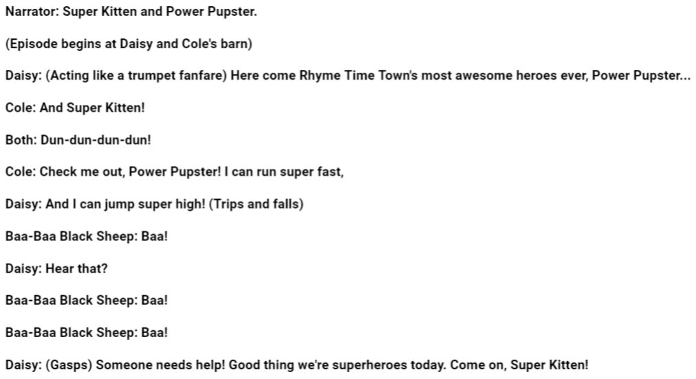 Script Kitty Picture Super Kitten and Power Pupster Beginning Script by littlemonkey2223 on ...