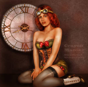 Vintage steampunk pin-up