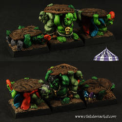 Goblin Carriers Scenic Bases painted