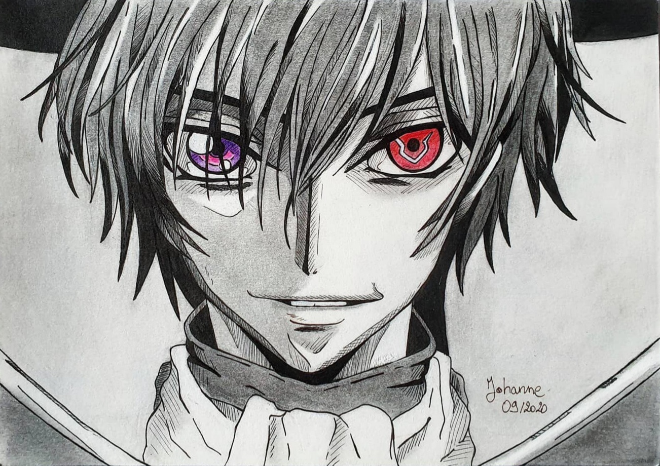 Code Geass Drawling Lelouch from Code Geass by HappyJoDrawings on DeviantArt