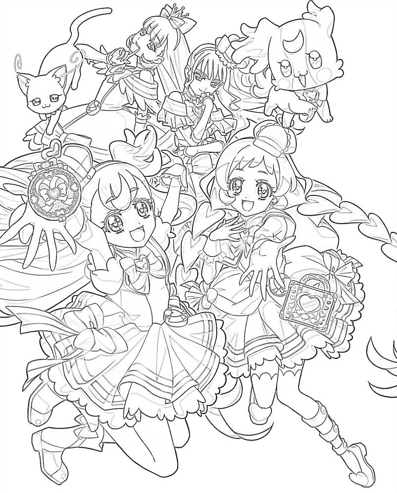 Wonderful Pretty Cure lineart by lkhhjkjk on DeviantArt