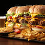 Photo realistic detailed double chesburger