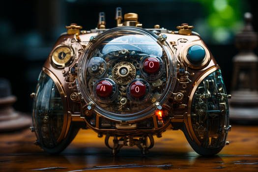 Steampunk Gaming Wi-Fi Controller with Microphone