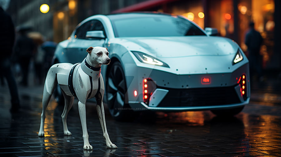 TESLA ROBOTIC CONSEPT self-driving car and Robodog