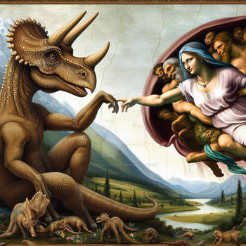 Mona Lisa by Leonardo da Vinci: A wise triceratops