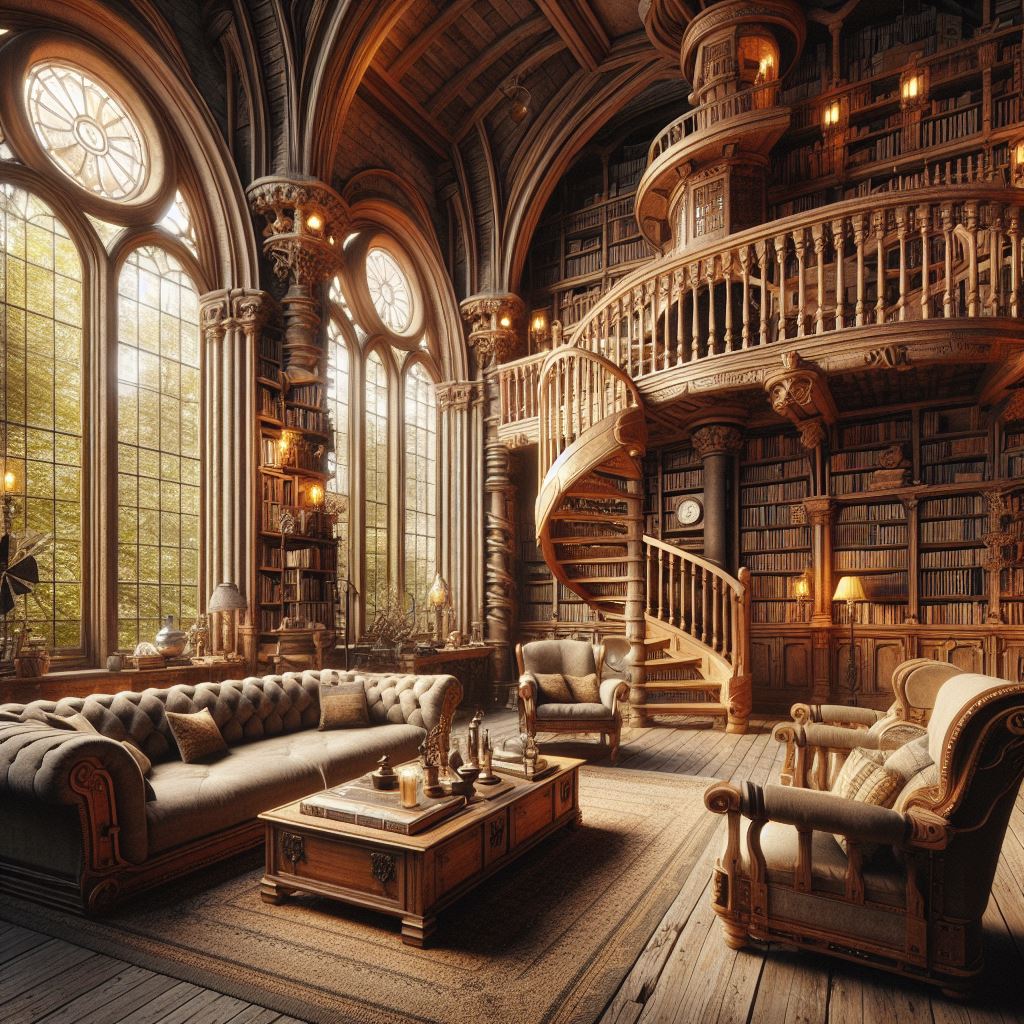 A fantasy living room in an old castle by webartgallery on DeviantArt
