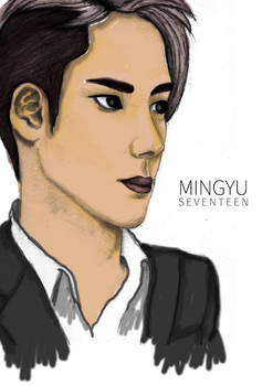 MIXED MEDIA PORTRAIT - MINGYU - SEVENTEEN - KPOP