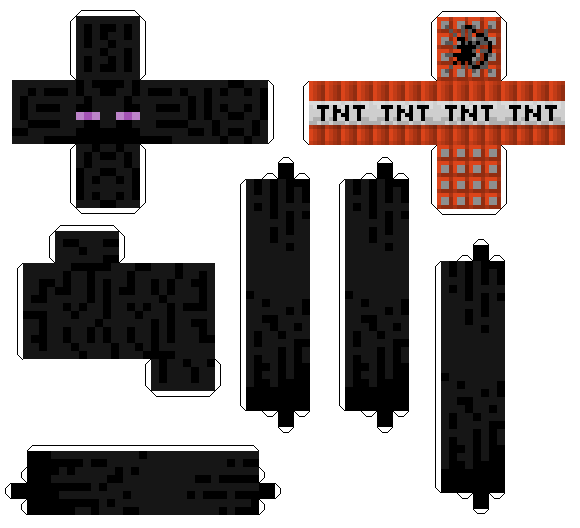 Enderman Minecraft Paper Craft Model