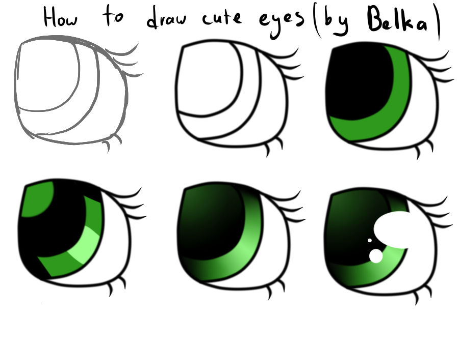 How To Draw Cute Eyes Easy Step By Step ~ Eyes Step Drawing Draw Easy ...