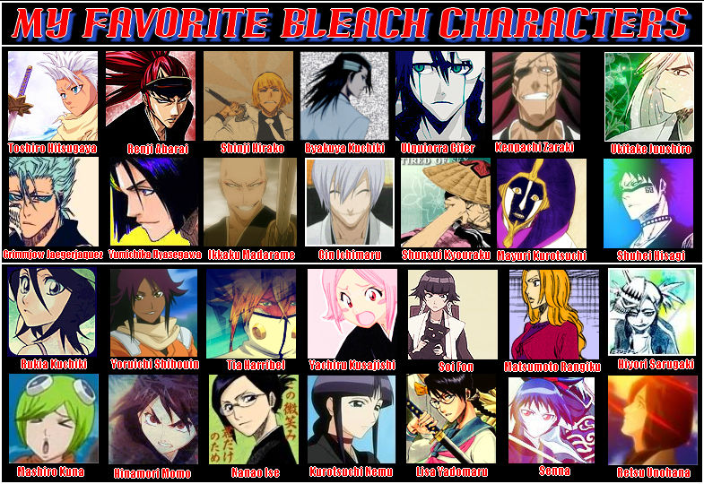 Favorite Bleach Characters by Kamishu on DeviantArt