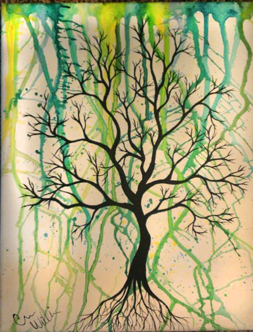 Splattering Tree Green Splatter Tree by CaraWilliamsArt on DeviantArt