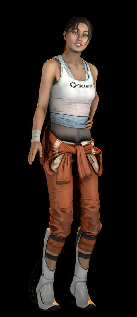 Chell In Game Model Chell by TexasSteveTheSFMGuy on DeviantArt