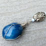 Wire Wrapped Blue Agate Keychain