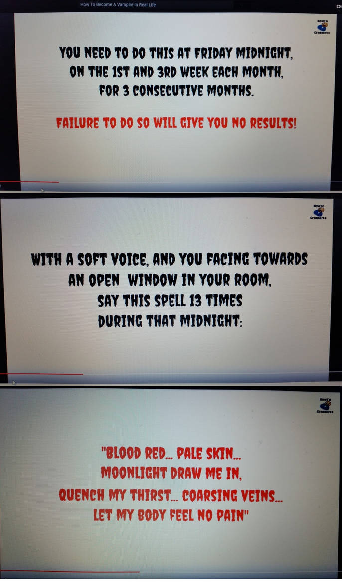 Vampire Transformation Spell: Instructions by jake555555555 on DeviantArt