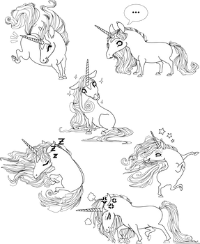 Unicorns poses