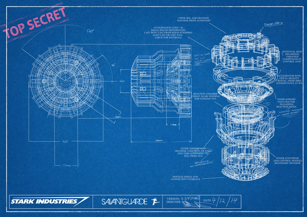 Arc Reactor Blueprint By Savantguarde On Deviantart