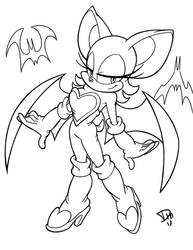 Rouge The Bat 2 Lineart