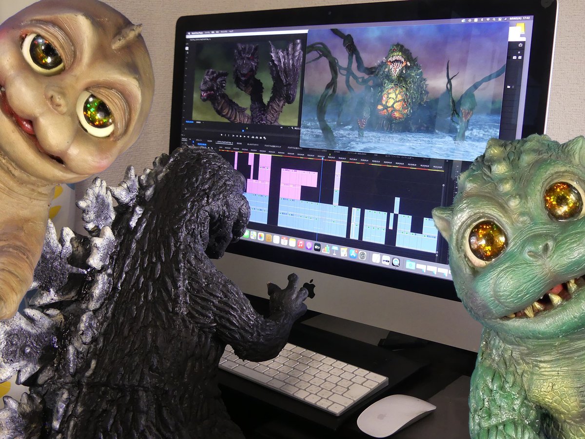Godzilla Kun on the computer by tffanone on DeviantArt