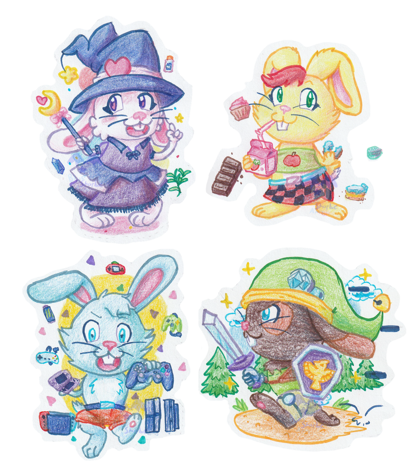 Rabbit Sticker previews by Skydragon-arts on DeviantArt