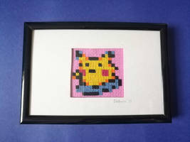 Surfing Pikachu Coloured Cross Stitch