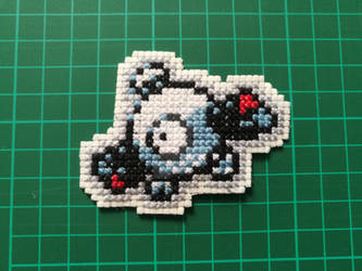 Magnemite Gold Sprite Cross Stitch Patch