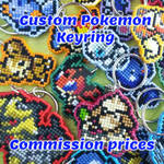 Pokemon Cross Stitch Sprite Keyring Commissions by Skydragon-arts