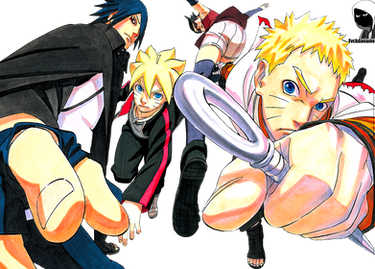 Naruto, Sasuke, Boruto and Sarada Render