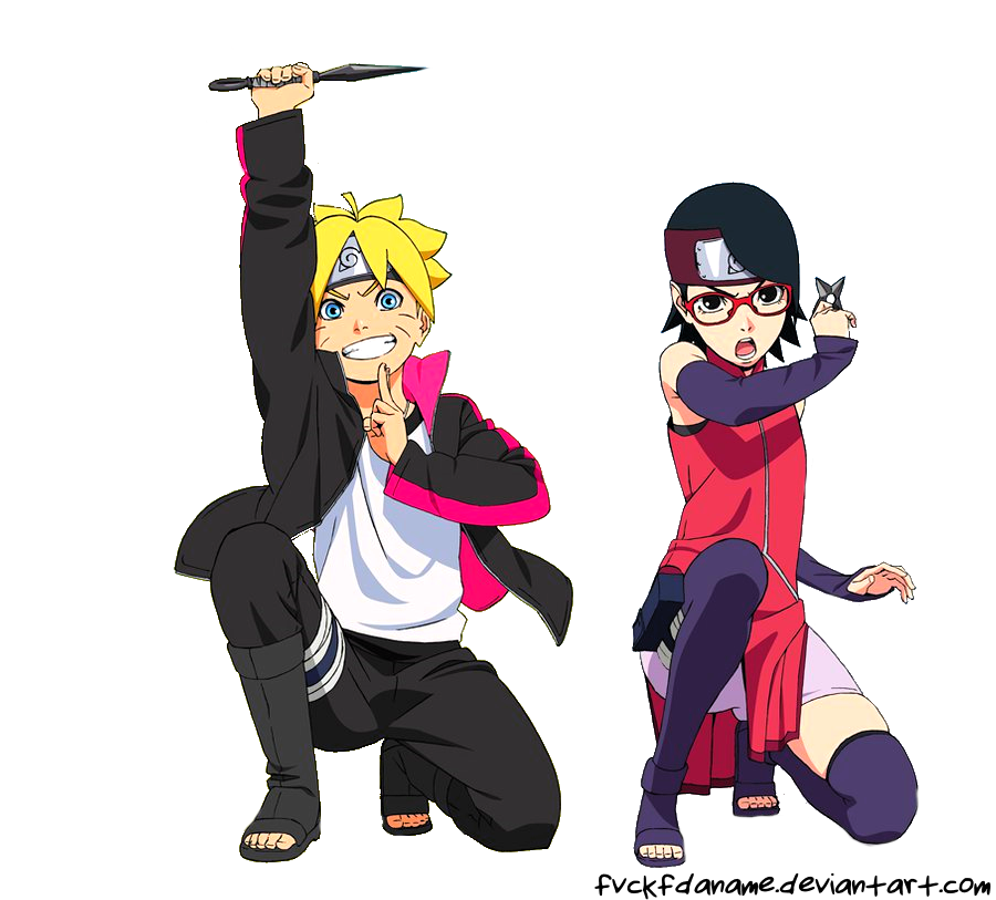 uchiha sarada (naruto and 1 more) drawn by boruto_shell