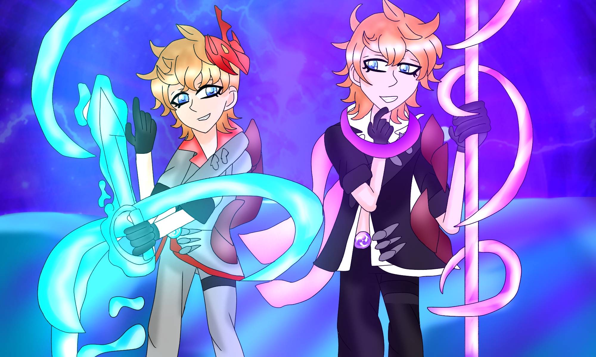 childe hydro and electro by galaxyqueenarts on DeviantArt