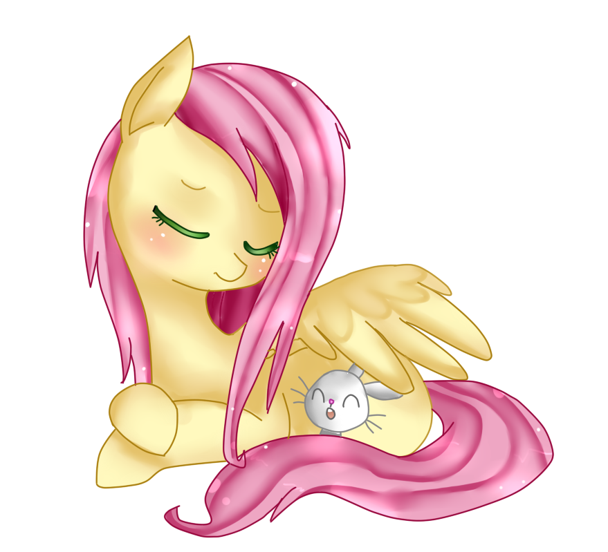 Fluttershy and angel in the invisible rain (?