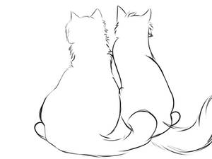 Just a sketch of two cats sitting togther