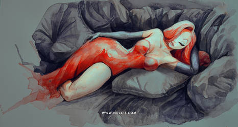Jessica Rabbit - Watercolor