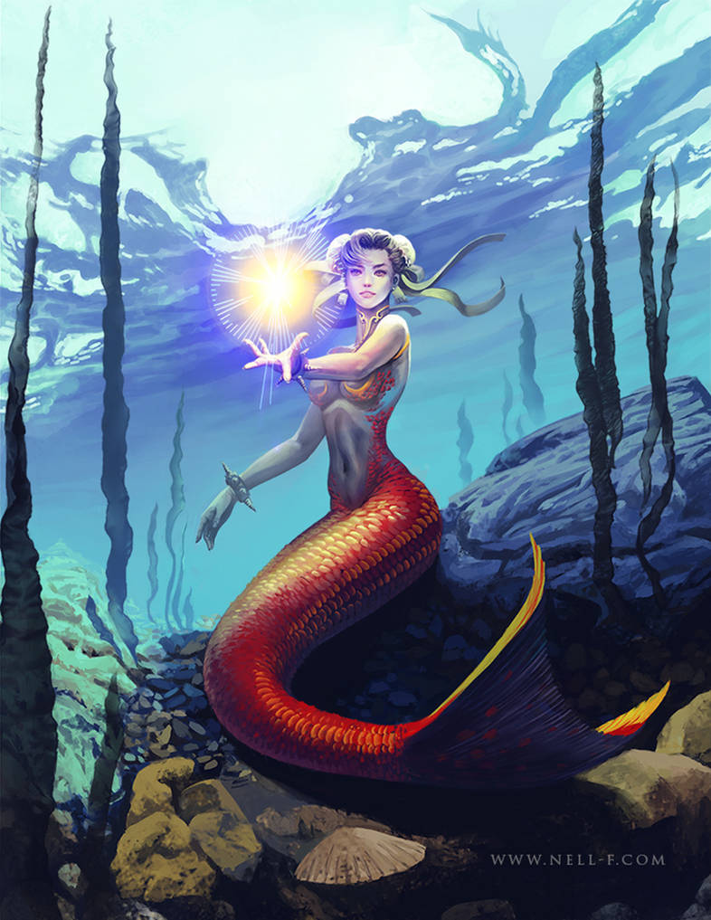 Mermaid Chun Li by nell-fallcard