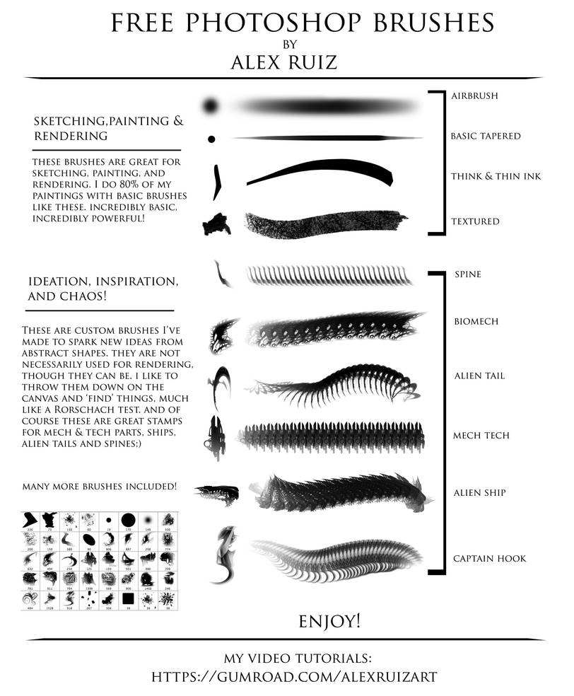 FREE Photoshop Brushes! by AlexRuizArt