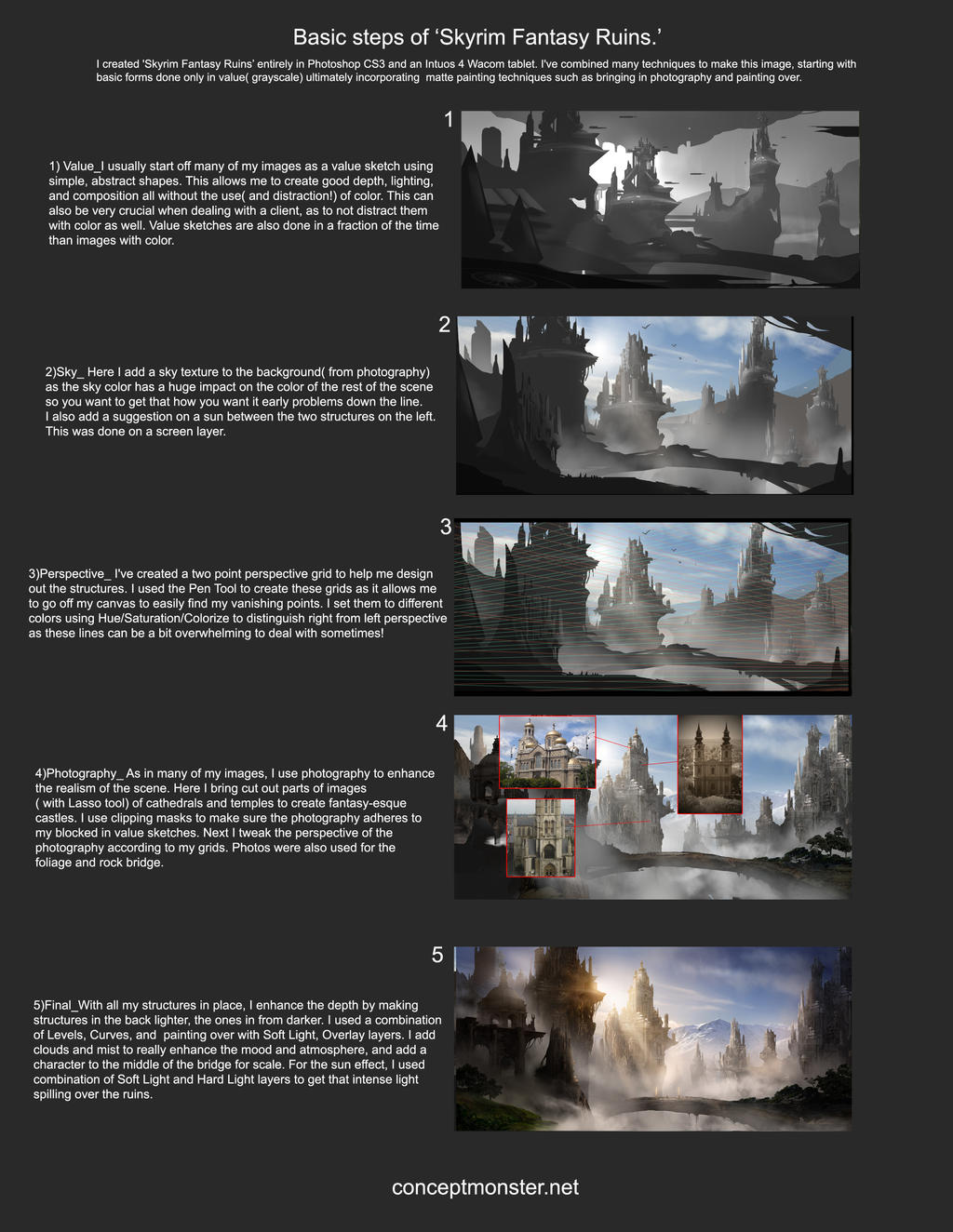 Skyrim Fantasy Ruins_Steps by AlexRuizArt