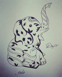 INKTOBER - Day 24: Elefante beb