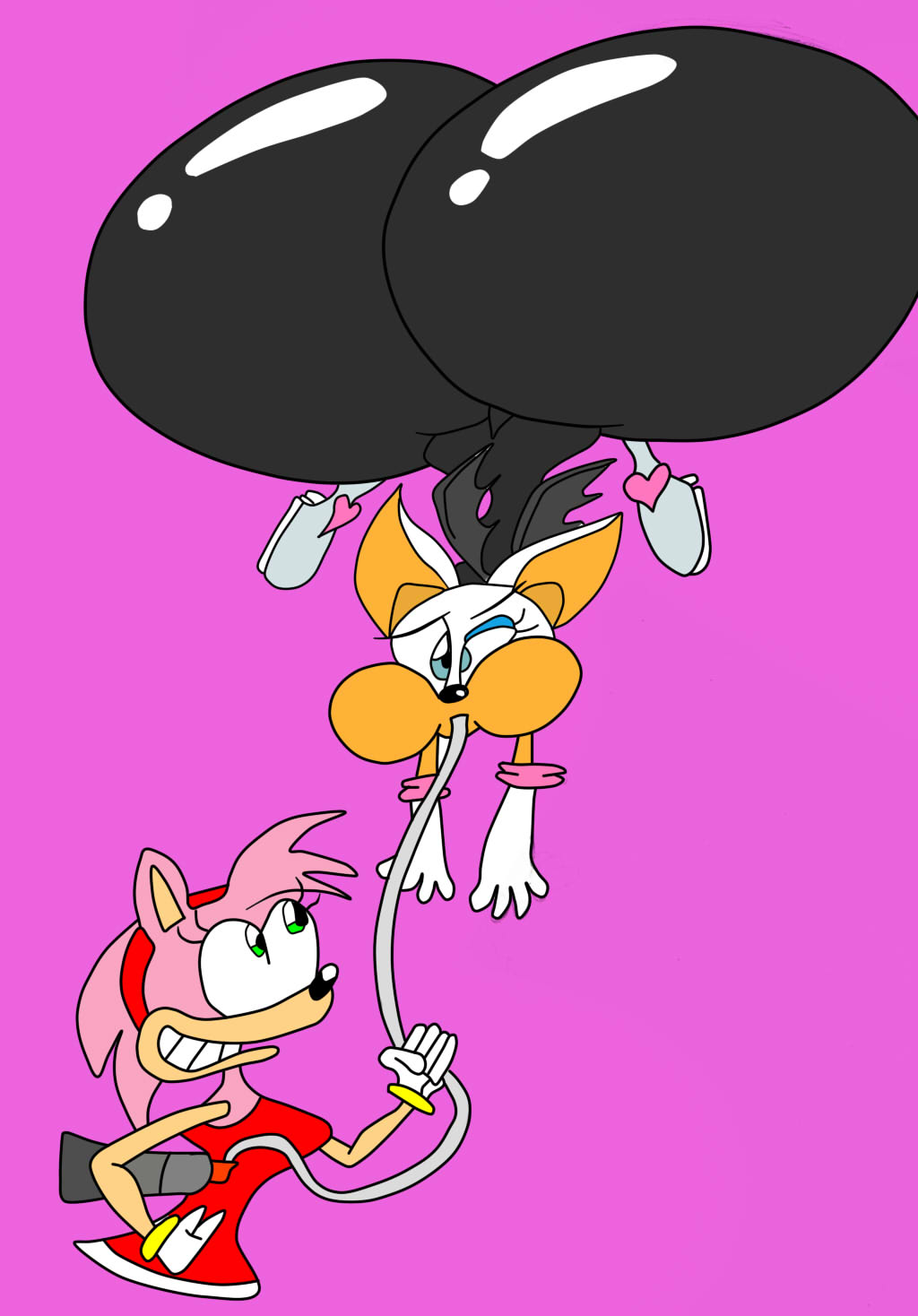 Amy Inflates Rouges Butt [Colored]