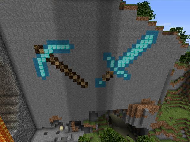Minecraft Diamond Pickaxe And Sword Mural By Legomaniac525 On Deviantart Minecraft Diamond Pickaxe And Sword Mural By Legomaniac525 On Deviantart