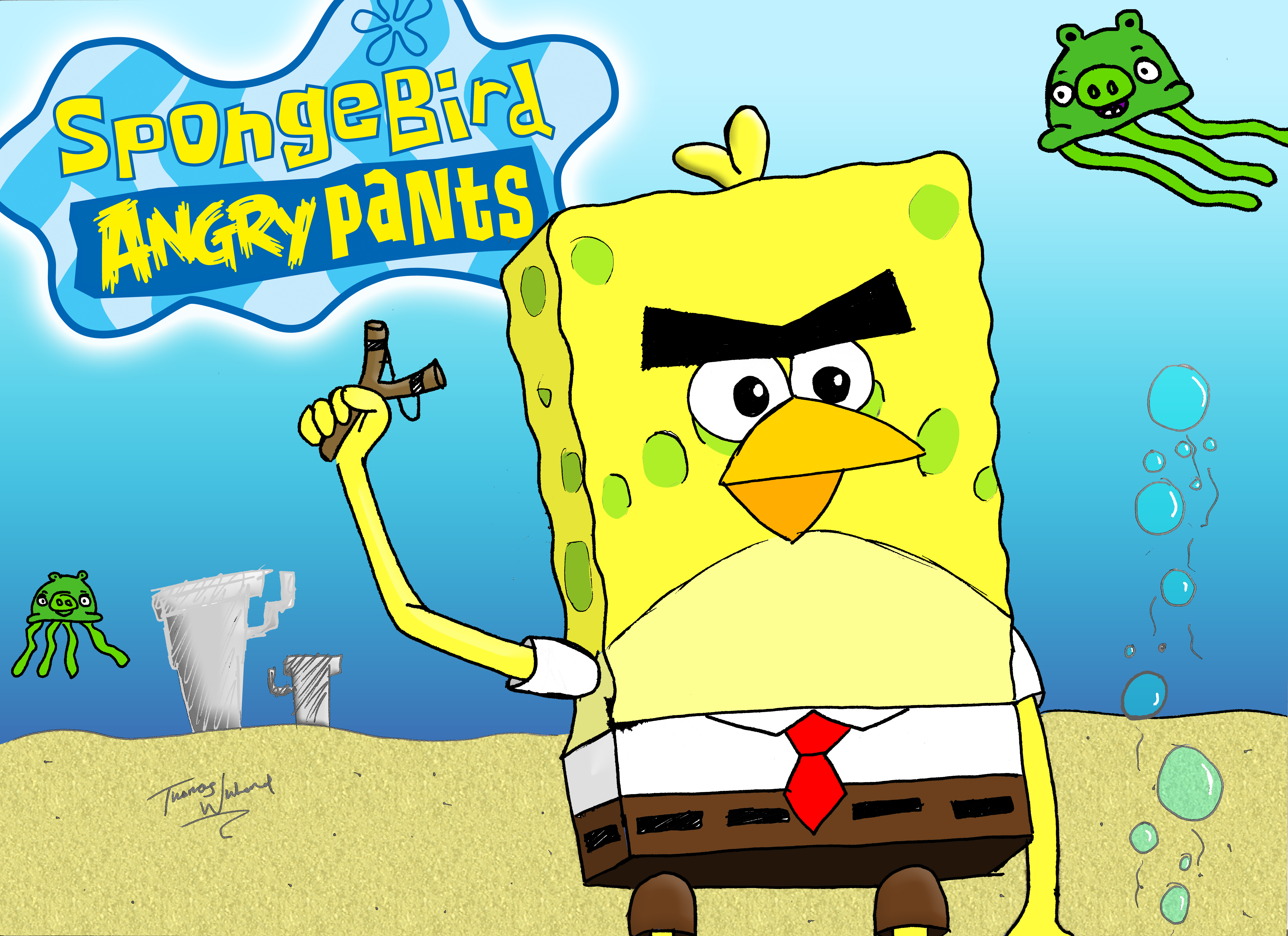 SpongeBird AngryPants