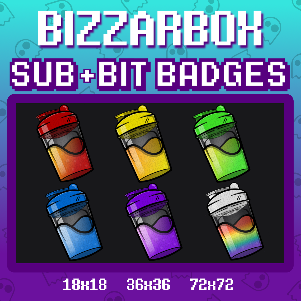 7 Essence Jar Badges - Twitch and Discord - 72x72, 36x36, 18x18