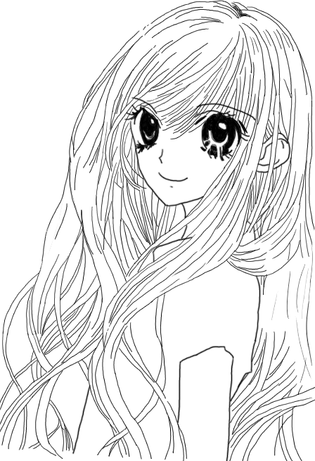 Long hair anime girl drawing deals