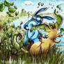 Glaceon and Leafeon playing x3