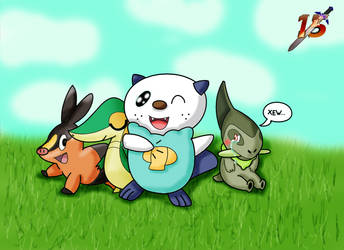 axew and the unova starters