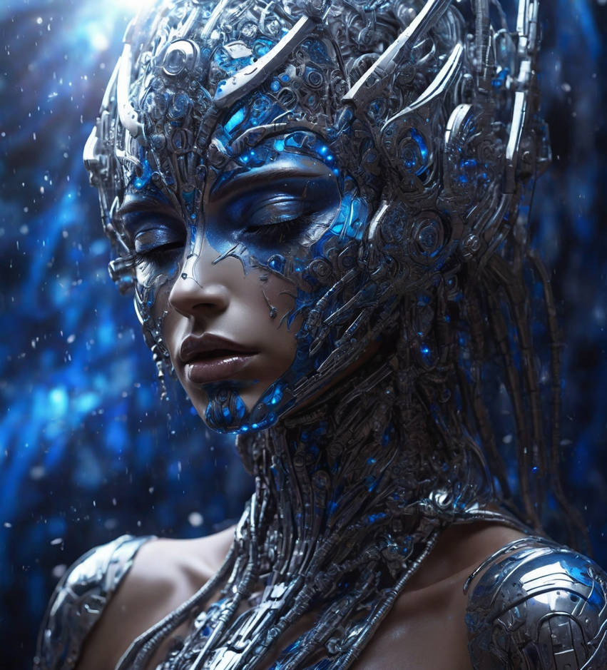 Crying cyborg by exoplanet-girl on DeviantArt