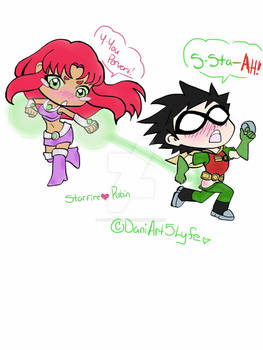 Robin and Starefire - Teen Titans (Chibi)