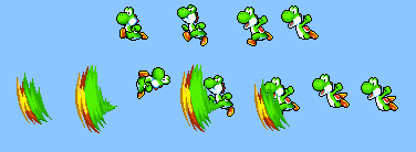 Yoshi's kick sprites by Legend-tony980