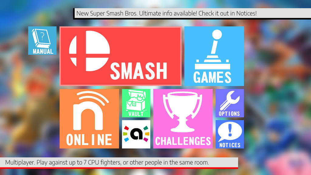 Super Smash Bros. Ultimate Menu Concept (Main) by Toadlover123Pictures ...